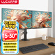 LUCKPRO顯示器支架雙屏 雙屏電腦支架 穿孔桌夾雙安裝升降支架 顯示器增高架屏幕支架左右雙屏10-27英寸