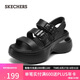 斯凱奇（Skechers）七夕禮物涼鞋女士2025年夏季增高EVA涼拖鞋軟底透氣休閑鞋111619