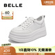 百麗（Belle）厚底增高小白鞋女2025秋新商場(chǎng)同款簡(jiǎn)約百搭休閑鞋E3P1DCM5 白色 37