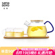 尚明大容量耐熱玻璃過濾泡茶壺冷飲涼水壺套裝燒水壺花果茶壺茶水分離 漣漪濾網(wǎng)900ml+茶盤+4杯* 100ml