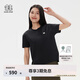 KOLON SPORT/可隆T恤 女子戶外運(yùn)動(dòng)圓領(lǐng)接觸涼感下擺開叉短袖上衣 LKRT5MT578-BK 黑色 L 170/92A