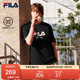 FILA 斐樂官方男女同款針織T恤2025年夏季純棉寬松休閑情侶短袖t恤