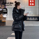 奧絲婕（Aosijie）高端品牌羽絨服女短款2025冬季新款收腰加厚保暖小個(gè)子白鴨絨外套 黑色【3倍羽絨，3倍保暖】 M【105-120斤】