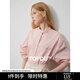 初語(yǔ)不易皺立領(lǐng)襯衫女春季新款長(cháng)袖女裝顯瘦氣質(zhì)上衣打底衫 淺粉紅 L