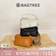 BAGTREE【明星同款】包包樹奶盒包植鞣皮新輕奢單肩斜挎Hobo女包七夕禮物 皎月白-小號【雙磁吸款】 高級小眾