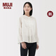 無印良品（MUJI） 女式 棉紗 長袖罩衫 女士襯衫襯衣內(nèi)搭女裝25年秋季新品BC2O7A5A 米白色 S （155/80A）