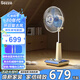 西哲（sezze）日本復古電風(fēng)扇經(jīng)典家用落地扇懷舊皇冠風(fēng)扇輕音大風(fēng)量臺式風(fēng)扇臺立兩用搖頭桌面風(fēng)扇80年代老式扇 G-1懷舊-復古藍