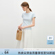 范思藍(lán)恩正肩短袖T恤女2025夏新款修身顯瘦設(shè)計(jì)感圓領(lǐng)上衣2113 藍(lán)色 M