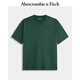 Abercrombie & Fitch男裝25秋季新款美式重磅棉質(zhì)印花圖案圓領(lǐng)短袖T恤 綠色 S (175/92A)