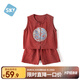 舒貝怡兒童衣服男童套裝漢服背心寶寶夏季新中式國風女童裝周歲禮服  90