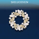 SHILUOZHEN七夕情人節(jié)禮物送女友愛人老婆胸針高檔女精致小眾防走光扣別針 麗葉胸針【精美禮盒】