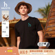 哈吉斯（HAZZYS）男裝 夏季休閑重磅大Logo寬松圓領(lǐng)短袖T恤男ASTZE0CBX70 黑色BK L （175/96A 48）