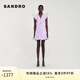 SANDRO2024春秋款女裝小飛袖紫色雛菊刺繡短款連衣裙SFPRO03654 I046/紫色 34