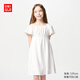 優(yōu)衣庫童裝女童收腰連衣裙短袖學(xué)生休閑時(shí)尚裙子裙裝476600 01 乳白色 110