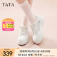 他她（TATA）小白鞋厚底女鞋2025夏季新款網(wǎng)面透氣休閑鞋板鞋松糕底WJN28BM5 白色 38
