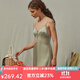 金三塔睡衣女真絲蕾絲拼接性感吊帶裙YSFAC303 抹茶綠3116 M