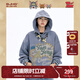 BJHG不計后果貓和老鼠聯(lián)名連帽衛(wèi)衣男款2025新款秋復(fù)古潮牌休閑上衣女 做舊銅化藍 L