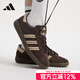 阿迪達斯 （adidas）三葉草女鞋 秋季新款經(jīng)典復古翻毛皮低幫運動(dòng)休閑鞋 JS3971/深棕色/魔力淺褐/樹(shù)脂黃 38.5