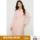 獨(dú)束大碼女裝氣質(zhì)通勤長(zhǎng)短款連衣裙2025春季新款不對(duì)稱時(shí)尚裙子女 薄暮粉 2XL (尺碼：4)
