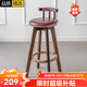 木普森實木碳化吧臺椅美式旋轉(zhuǎn)酒吧椅前臺高腳椅子創(chuàng)意高腳吧臺凳子家用 73cm 碳化架 帶麻繩 棕色皮