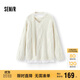 森馬（Semir）毛衣女冬圍巾蕾絲V領(lǐng)絞花寬松2025優(yōu)雅小性感套頭衫109725107011