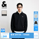 杰克·瓊斯（JACK&JONES）25年秋季新款男裝寬松肌理感翻領(lǐng)上衣運動(dòng)休閑衛衣男長(cháng)袖打底衫 E40 黑色 L 180