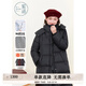 紫涵（ZIHAN）紫涵長(cháng)款直筒立領(lǐng)連帽羽絨服外套女2024年冬季新款保暖鵝絨面包服 黑色 S