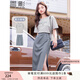 香影（xiangying）休閑套裝女夏季2025新款純棉t恤灰色半身裙兩件套一整套搭配 灰色 M