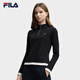 FILA 斐樂(lè )官方女子針織長(cháng)袖衫冬季新款時(shí)尚休閑半拉鏈修身長(cháng)T 傳奇藍-NV XL 175/92A/XL