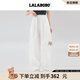 LALABOBO潮流休閑褲男女裝2025夏季新款寬松闊腿時(shí)尚百搭長(cháng)褲子RBEB-ZC23 米白 薄款 S