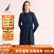 諾帝卡（NAUTICA）【商場同款】女裝春夏新款萊賽爾親膚透氣休閑連衣裙女41DO01 淺藏青色40S L