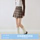 樂(lè)町復(fù)古學(xué)院風(fēng)格紋百褶短裙星星鉚釘口袋設(shè)計(jì)半身裙 中性格紋（現(xiàn)貨） M