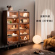 樸愫木作書(shū)柜實(shí)木書(shū)架黑胡桃木帶門(mén)柜子防塵玻璃門(mén)收納儲物展示柜銀河書(shū)柜