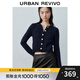 UR【HOT】2025冬季新款女復古絞花金屬紐扣針織開(kāi)衫UYU950136 藏青 M