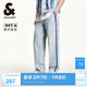 杰克·瓊斯（JACK&JONES）秋季時(shí)尚簡(jiǎn)約百搭流行潮男士淺藍色撞色水洗牛仔褲男裝225132040 C42淺牛仔藍 常規 32 175 W32/L32
