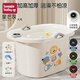 貝喜兒童洗澡桶寶寶嬰兒洗澡盆可坐沐浴桶保暖保溫感溫家用泡澡游泳桶 灰色加高大號【感溫】+浴帽禮包
