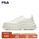 FILA 斐樂官方LAVA女鞋夏季帆布鞋休閑鞋板鞋小白鞋運動鞋黑色鞋子 奶白-AGD 36.5