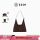 ZESH/澤尚【新品上市】銅錢(qián)系列山角HOBO女士時(shí)尚手提包單肩包 咖色/勃艮第紅（頭層磨砂牛皮）