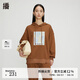 播商場(chǎng)同款秋季新款寬松套頭上衣復(fù)古美式連帽衛(wèi)衣BDQ3VD0511 O90茶棕色 S