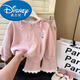 迪士尼（Disney）女童套裝2025休閑新款洋氣卡通連帽外套春秋花邊褲子寶寶兩件套潮 粉色兩件套潮 110