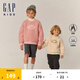 Gap【大小童同款】男女童仿羊羔絨加厚衛(wèi)衣上衣646064 粉色 140 cm (10-11歲) 亞洲尺碼