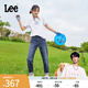 Lee【張凌赫代言】411舒適高腰小直腳中深藍色水洗女牛仔褲A5662 中深藍(25褲長) 27(110-120斤可選)