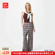 優(yōu)衣庫女裝法蘭絨舒適長(cháng)褲/全棉柔軟寬松直筒休閑褲478861 37 栗色 M /160/68A