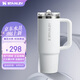 STANLEY巨無霸杯PRO吸管杯水杯保溫杯不銹鋼杯子大容量辦公887ML-霜白