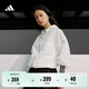 adidas吳艷妮同款輕膚感系列拒水防潑連帽外套輕風(fēng)衣女裝阿迪達斯 漢玉白/金屬銀   M