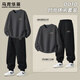 馬克華菲運動(dòng)套裝男春秋2025新款休閑美式圓領(lǐng)衛衣男款秋季男款褲子兩件套