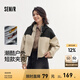 森馬（Semir）防護(hù)外套|外套女短款連帽oversize秋季潮酷拼色三防夾克戶外 卡黑色調(diào)00459 M