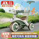 貝趣兒童三輪車(chē)1-3歲腳踏車(chē)寶寶遛娃神器嬰兒推車(chē)溜溜車(chē)三合一手推車(chē) 安全護欄+靠背+轉向手推桿 綠 推騎兩用0-6歲溜娃小孩自行車(chē)