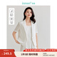 茵曼（INMAN）【商場同款】萊賽爾亞麻小西裝2025夏女裝新款短袖短外套上衣 珍珠白 S