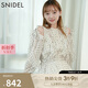 SNIDEL秋冬甜美荷葉邊露肩收腰系帶印花連衣裙SWFO244271 圓點圖案 M （1）